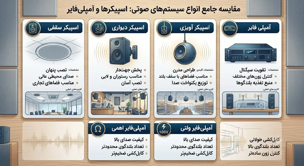 انواع اسپیکر سقفی